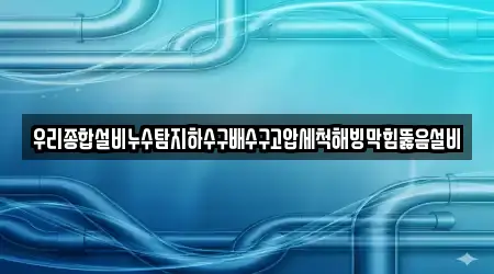 우리종합설비누수탐지하수구배수구고압세척해빙막힘뚫음설비