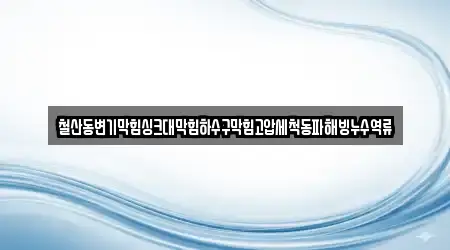 철산동변기막힘싱크대막힘하수구막힘고압세척동파해빙누수역류