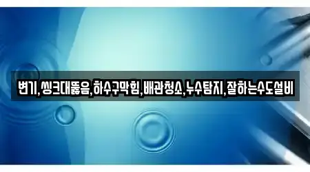 변기,씽크대뚫음,하수구막힘,배관청소,누수탐지,잘하는수도설비