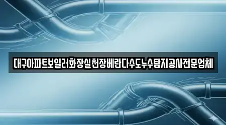 대구아파트보일러화장실천장베란다수도누수탐지공사전문업체